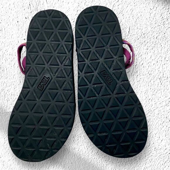 TEVA Sandals Original Universal Webbed Purple Multicolored Print Black Size 6 - Picture 5 of 9